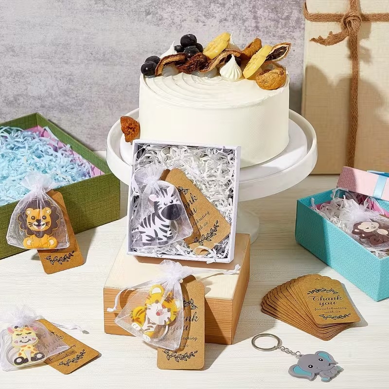 Комплект ключодържател, торбичка и картичка, Сафари животни /Tm/