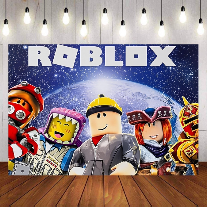 Винил за фон /декорация/ на рожден ден, Роблокс, размер 100х70см