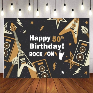 Винил за фон /декорация/ на рожден ден, Rock On, размер 100х70см