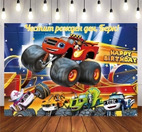 Винил за фон /декорация/ на детски рожден ден, Блейз, Пламъчко, размер 100х70см