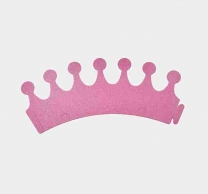 Корона, розова брокат, 10бр. пакет /Pe/