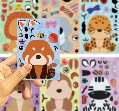 Комплект стикери за лепене с животни /Tm/