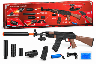 Автомат AK-47 бластер с кристални водни топчета – Crystal Bullet Gun /Li/