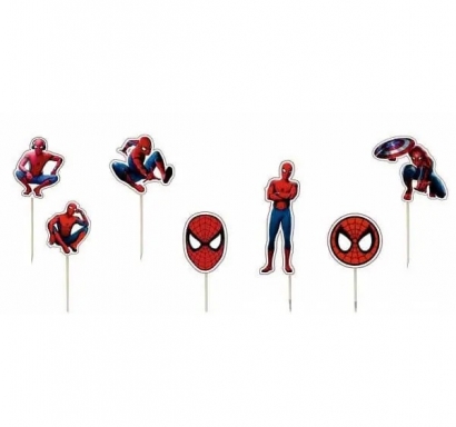 Топер за мъфини и торта Спайдърмен, 8 брoя /Pe/