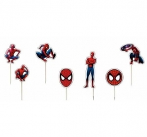 Топер за мъфини и торта Спайдърмен, 8 брoя /Pe/