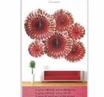 Висяща декорация - 6 бр. ветрило, розово злато, диаметър 40,30,20 см /Pe/