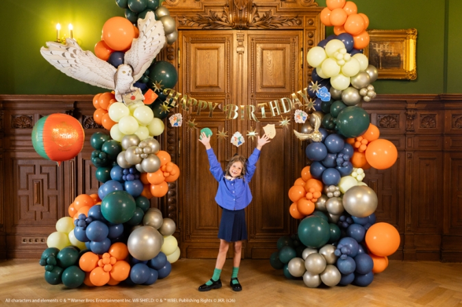 Банер Хари Потър Happy Birthday, 200 см, златен /Pd/