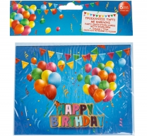 Покана за рожден ден Балони, с включени пликове, 6 бр. в опаковка /Mb/