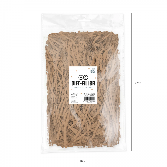 Хартиени лентички за пълнеж и декорация, 50гр, цвят кафяв /Pp/