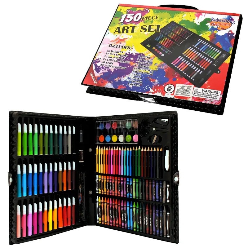 Комплект за рисуване и оцветяване в куфарче, 150 части /Km/