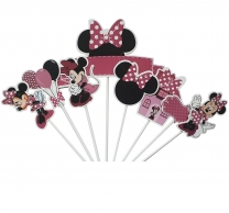 Топер за мъфини и торта Мини Маус, 8 брoя /Pe/