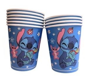 Хартиена чашка 200 мл Стич и Ейнджъл, 10 бр. в пакет /Pe/