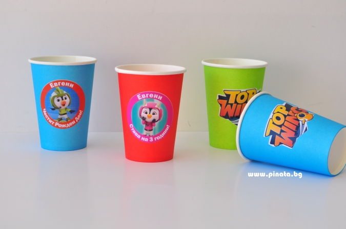 Персонализирана хартиена парти чашка 270 мл Топ Кадети, 6бр. пакет