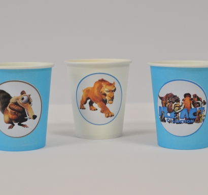 Персонализирана хартиена парти чашка 250 мл Ледена Епоха, 6бр. пакет