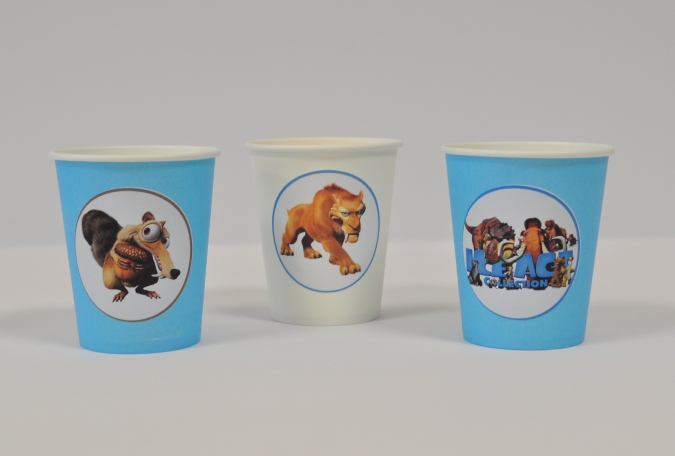 Персонализирана хартиена парти чашка 250 мл Ледена Епоха, 6бр. пакет