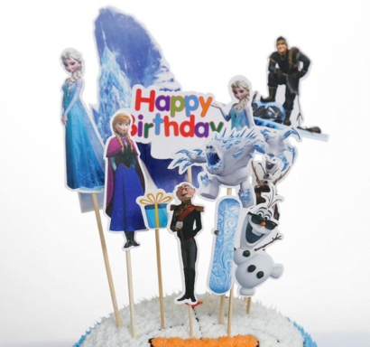 Топер за мъфини и торта Елза и Ана, Замръзналото Кралство, 10 брoя /Pe/