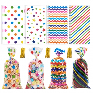 Подаръчни торбички целофан, многоцветни фигури, 27х12,5см, 50бр. /Pe/