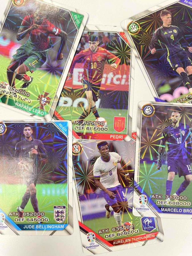Пакет 6 холограмни колекционерски карти Футбол, Euro 2024 All Stars /Li/