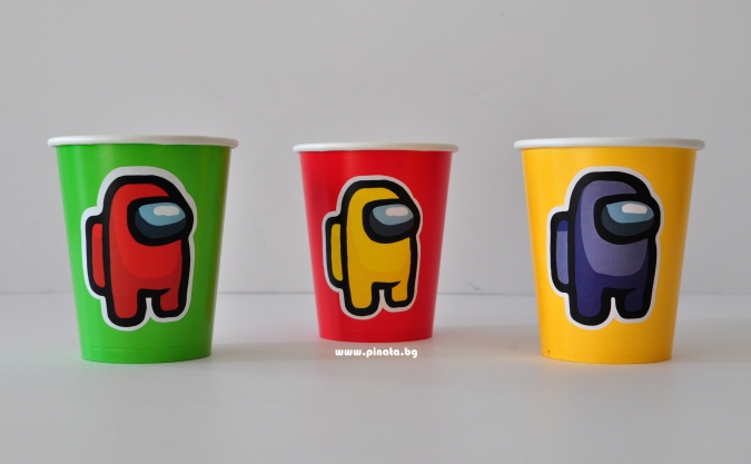 Хартиена парти чашка 250 мл Амонгъс, 6бр. пакет