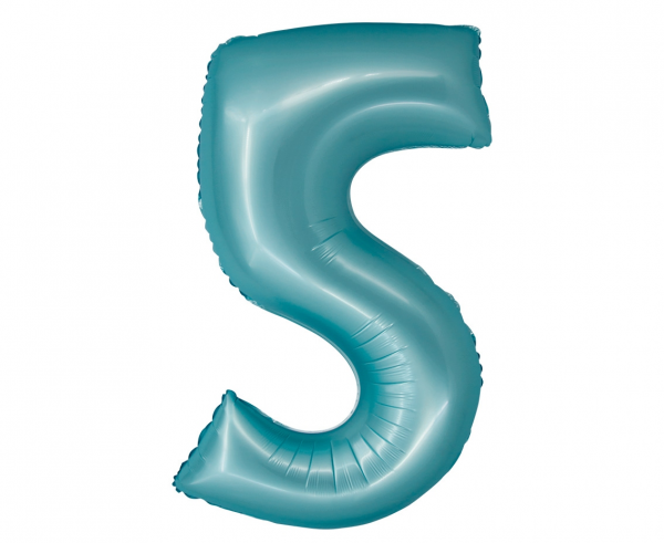 Фолиев балон цифра 4, цвят светло син матов, 76 см височина /Gd/