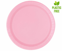 Хартиена парти чинийка светло /бебешко/ розова, 23 см, 8 бр. в опаковка