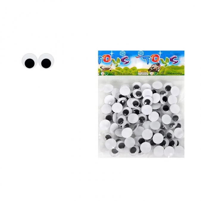 Лепящи мърдащи очички за декорация, Ф1см.100бр. /Km/