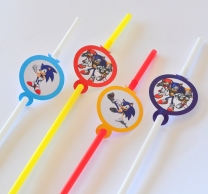 Парти сламки с облър Соник, 10 бр. в пакет