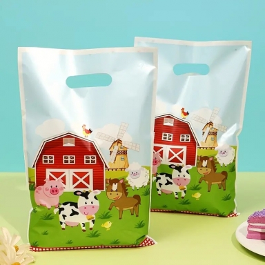 Подаръчни торбички, Животни от Фермата, 17х25см, 10 бр. в опаковка /Pe/