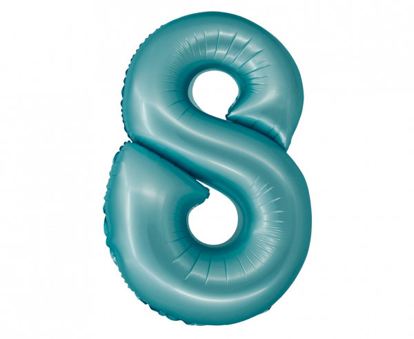 Фолиев балон цифра 4, цвят светло син матов, 76 см височина /Gd/