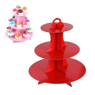 Стойка за мъфини цвят червен /Km/