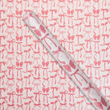 Опаковъчна хартия Розови панделки, 150x70см /Mb/