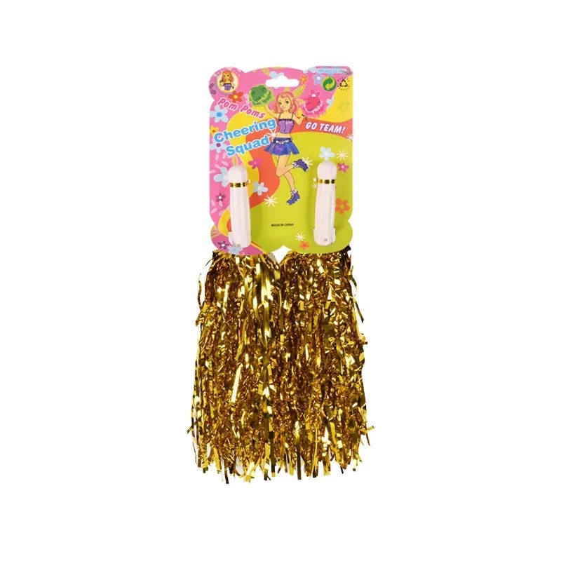 Помпон в цвят злато гланц, 2бр. в опаковка /Km/