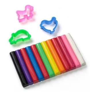 Комплект пластилин и формички, 12 различни цвята /Mb/