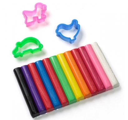 Комплект пластилин и формички, 12 различни цвята /Mb/