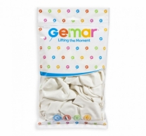 Балон цвят бял диаметър 30 см, 100 бр. в пакет, Gemar G110 #001