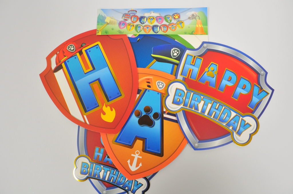 Банер гирлянд Пес Патрул Щит, Happy Birthday, 2,5м. /Gx/