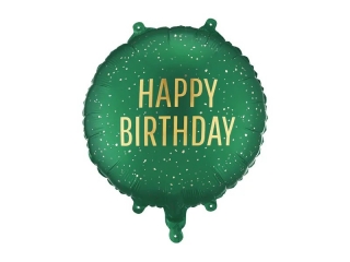 Фолиев балон Happy Birthday, цвят тъмно зелен, 45см /Pd/