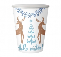 Хартиена парти чашка Елен, Коледа, 250 мл, 6 бр. в опаковка /Gd/