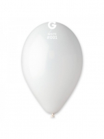 Балон цвят бял / White, диаметър 26 см, 100 бр. в пакет, Gemar G90 #001