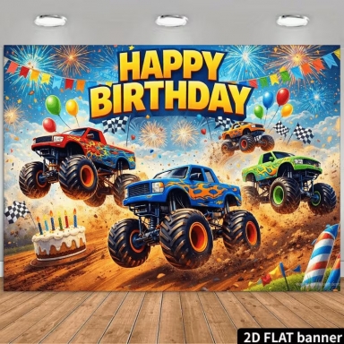 Винил за фон Monster Truck, Хот Уилс, размер 150х100см /Ch/