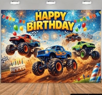 Винил за фон Monster Truck, Хот Уилс, размер 150х100см /Ch/