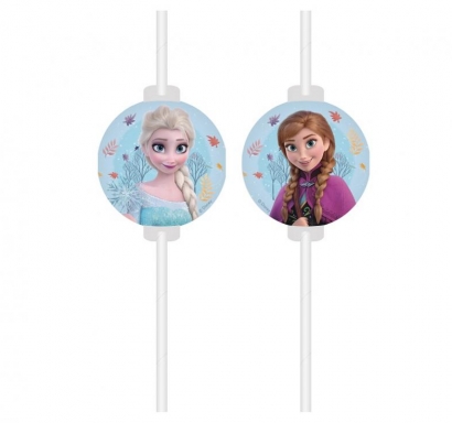 Сламки с облър Елза и Ана / Frozen, 4 бр. в пакет /Gd/