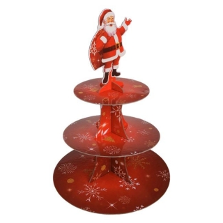 Стойка за мъфини три нива, Дядо Коледа /Mb/