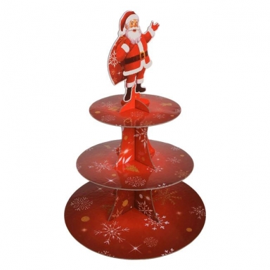 Стойка за мъфини три нива, Дядо Коледа /Mb/