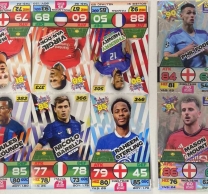 10 карти /2 холограмни/ Футбол, от най-новите серии - всички звезди! /Tr/