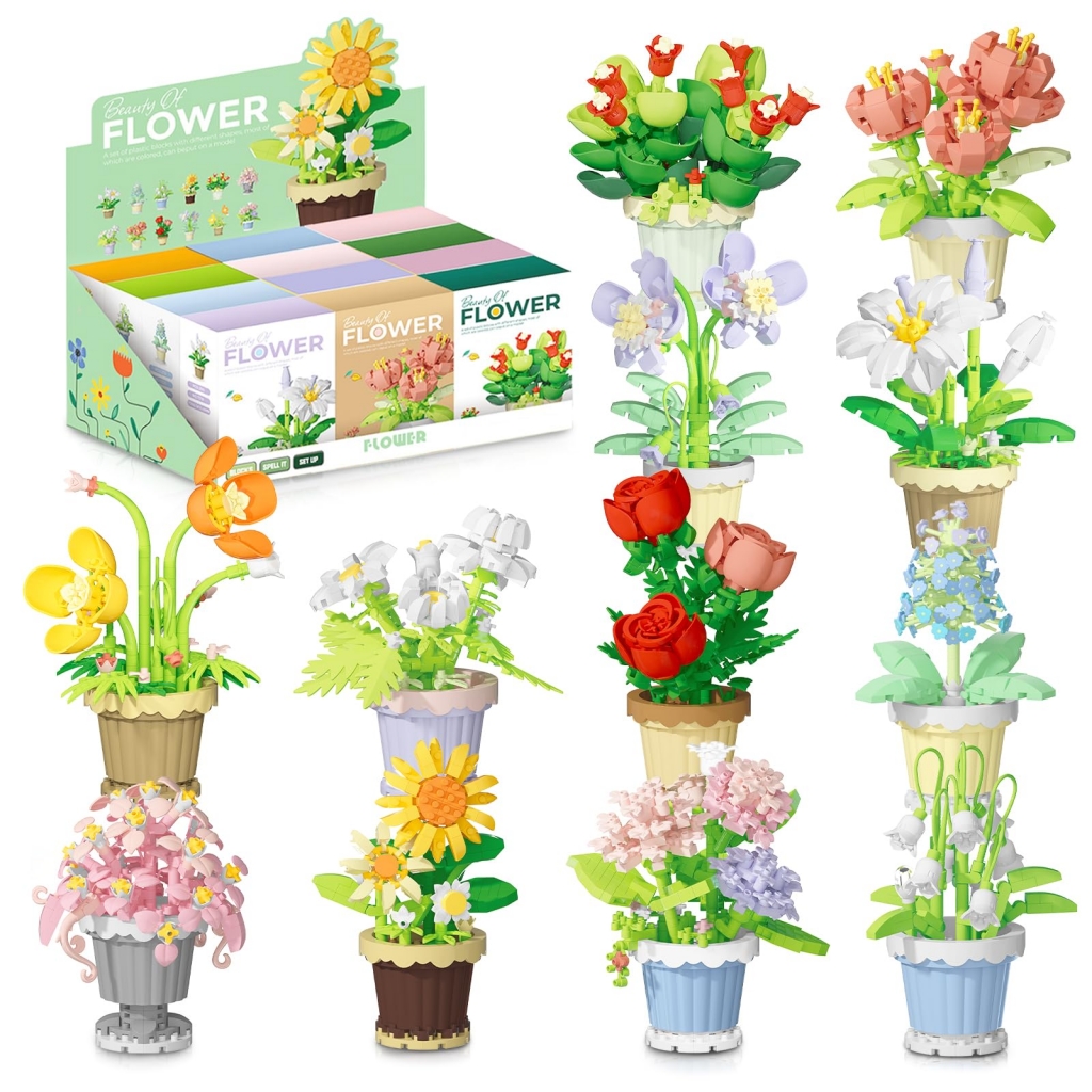 Конструктор Цвете в саксийка, различни модели /Km/