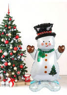 Фолиев стоящ балон Снежен човек, Коледа, 118см /Ch/