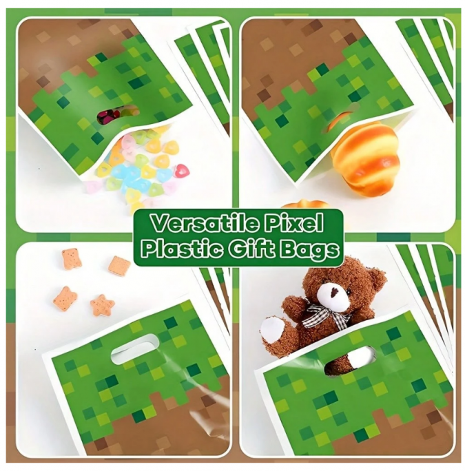 Подаръчни торбички за сладки, Майнкрафт, 17х25см, 20 бр. в опаковка /Ch/