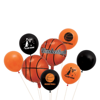Комплект фолиеви и латексови балони Баскетбол, 8бр. /Mb/