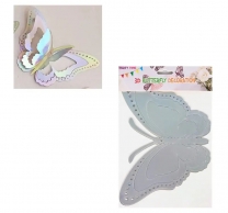 3D пеперуди за декорация, сребърни, 6 броя /Km/